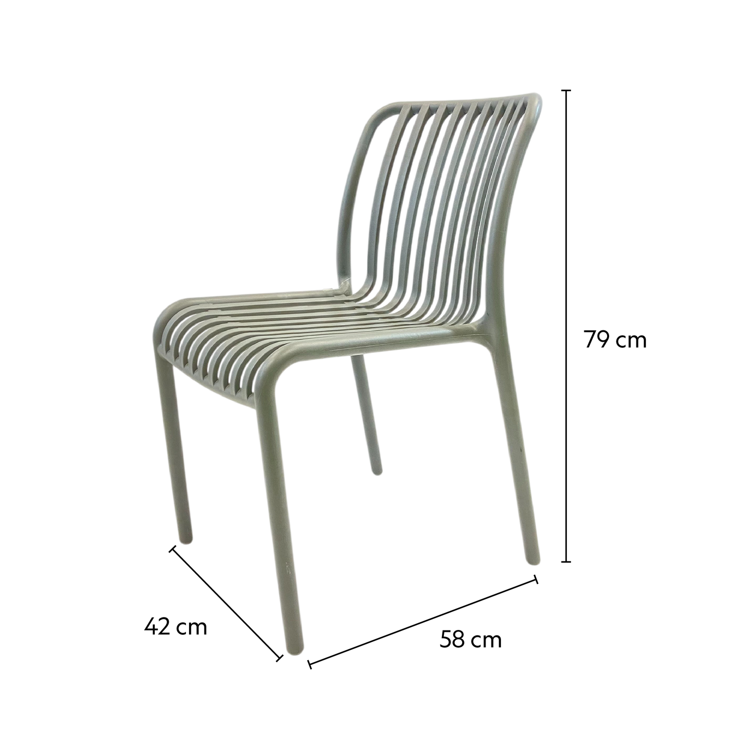 Silla Plástico Apilable Deco Bremen Gris Escandinavia-4