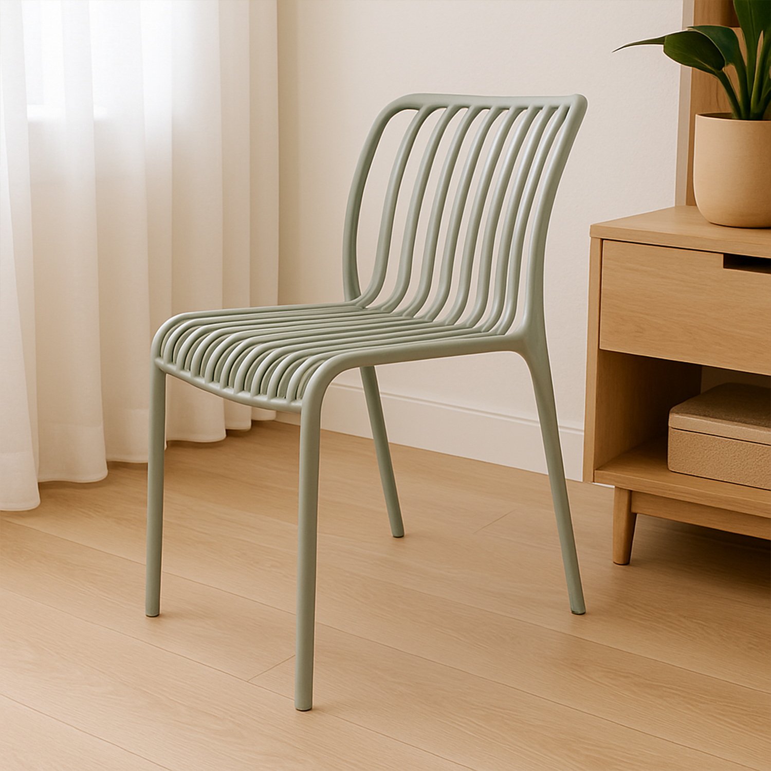 Silla Plástico Apilable Deco Bremen Gris Escandinavia-7