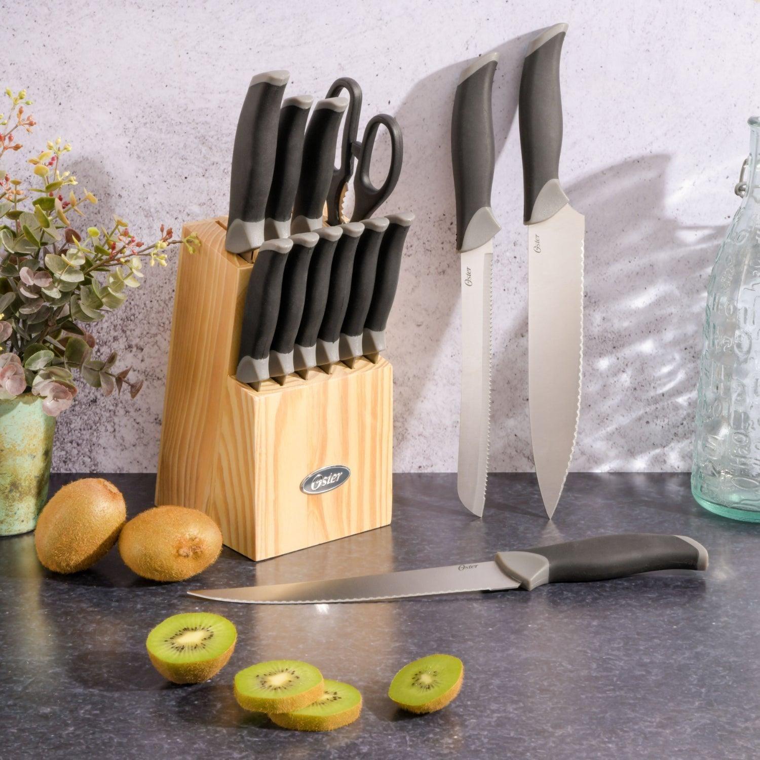 Set Cuchillos acero inoxidable 14 piezas con taco Oster-7