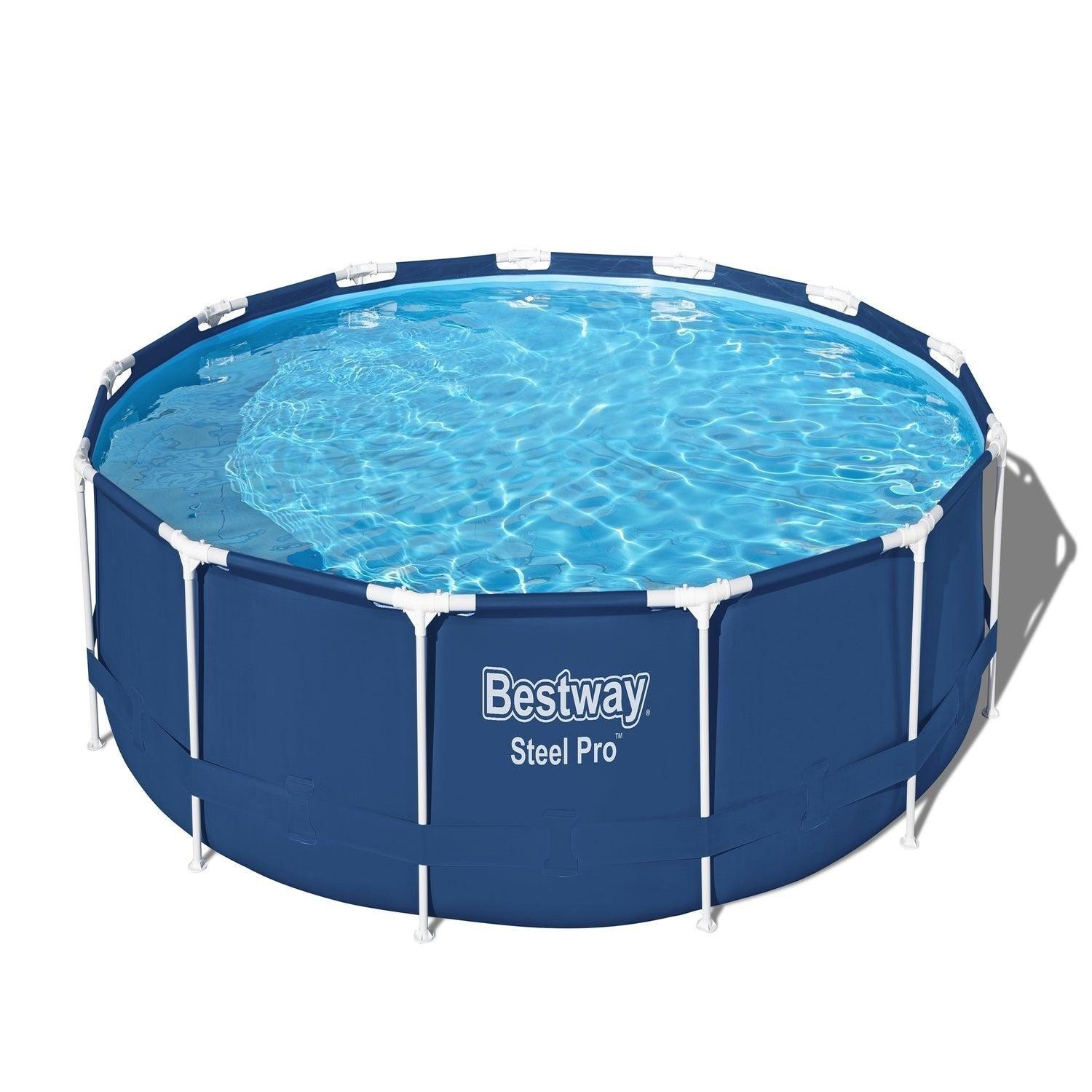 Piscina Bestway Redonda Steel Pro con filtro 3.96MX84Cm Azul-0