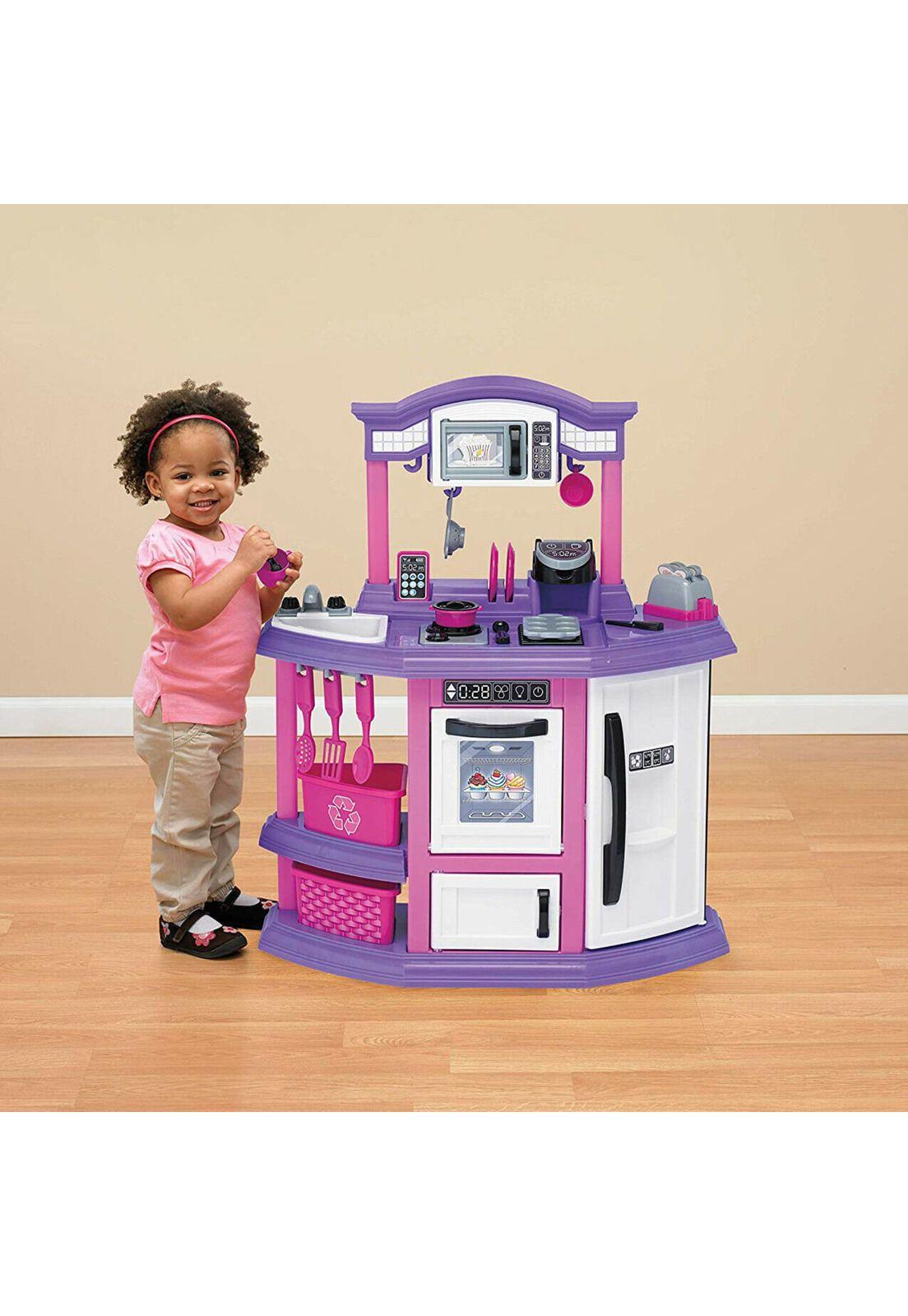 Cocina Juguete Plastica Rosada + Accesorios 73x30x87Cms-3