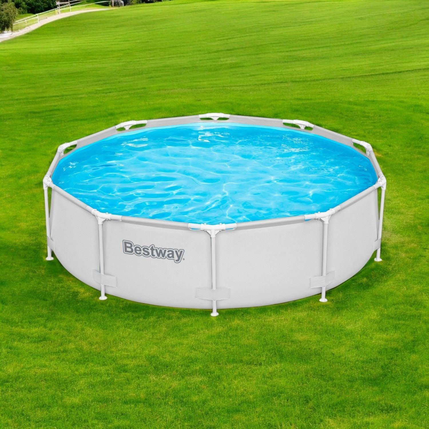 Piscina Bestway Redonda con filtro Deluxe Gris 3.05MX76cm-3