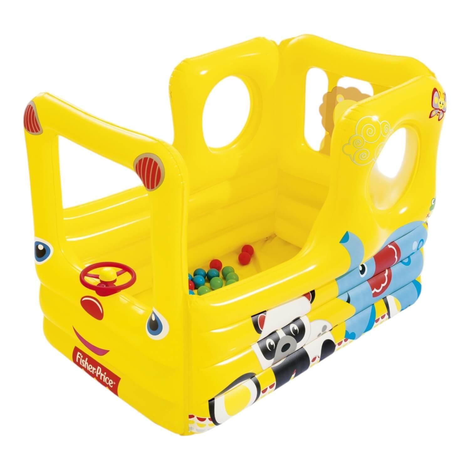 Piscina Bus inflable con pelotas 137X96X96Cms Fisher Price-0