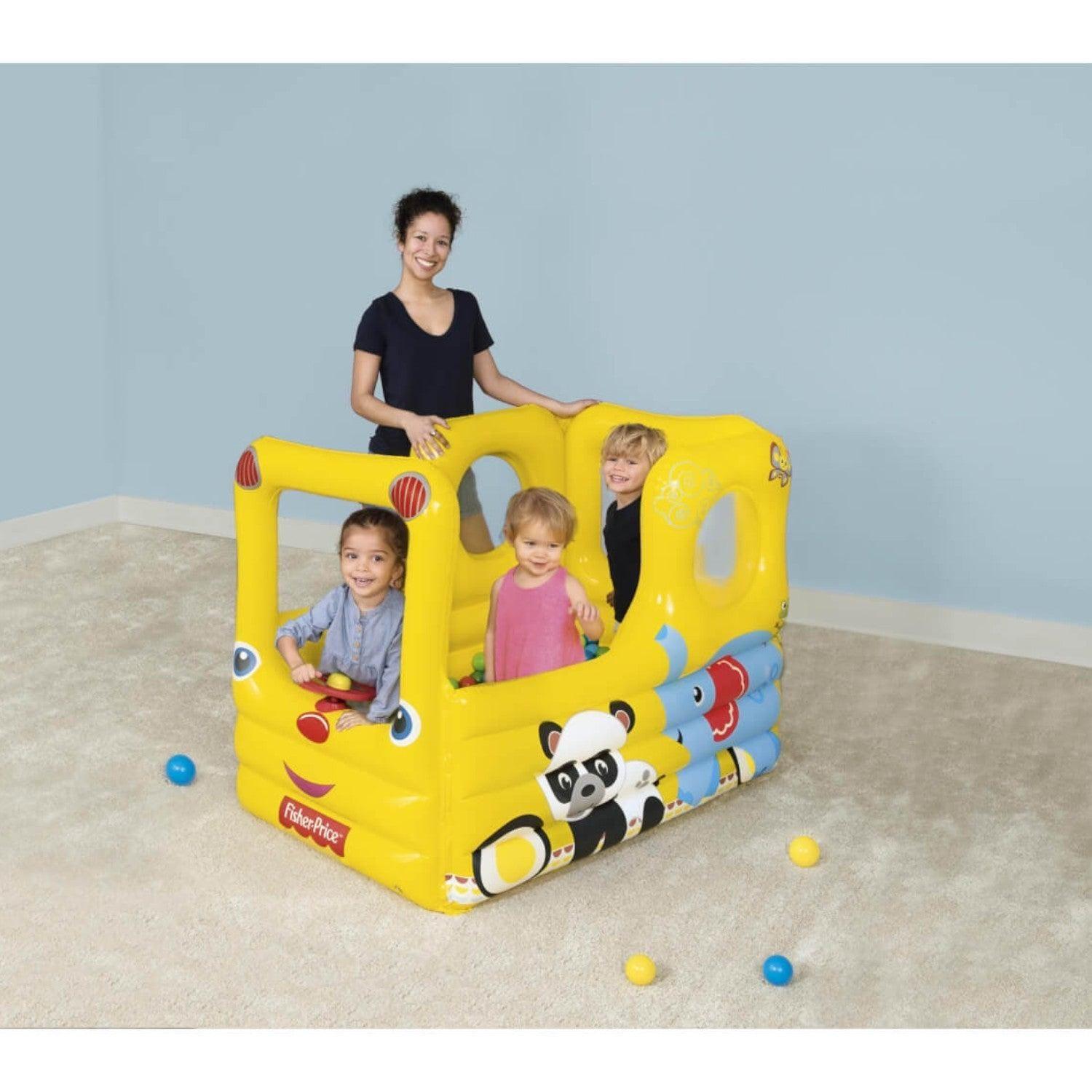 Piscina Bus inflable con pelotas 137X96X96Cms Fisher Price-1