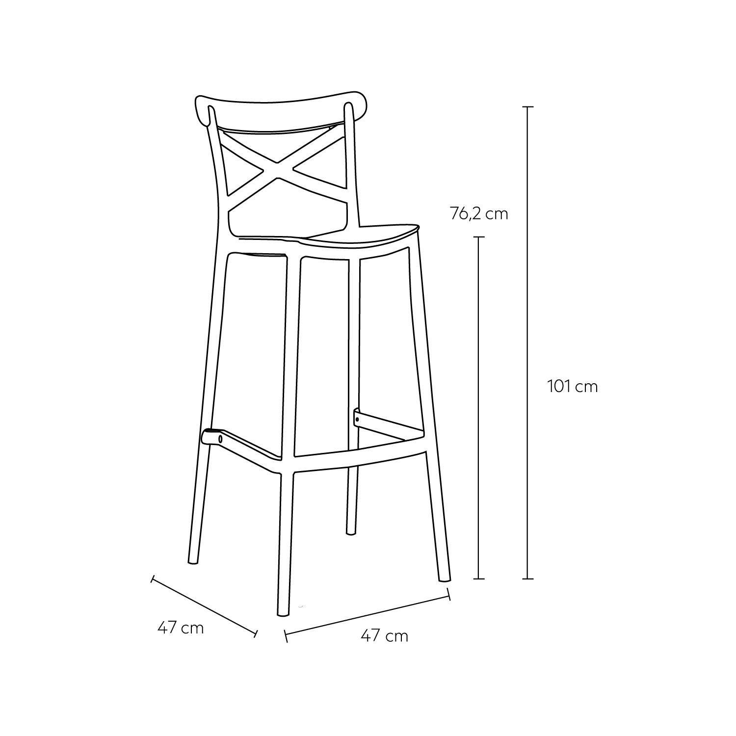 Piso Taburete Silla alta bar cocina Danessa 75cm Blanca-2
