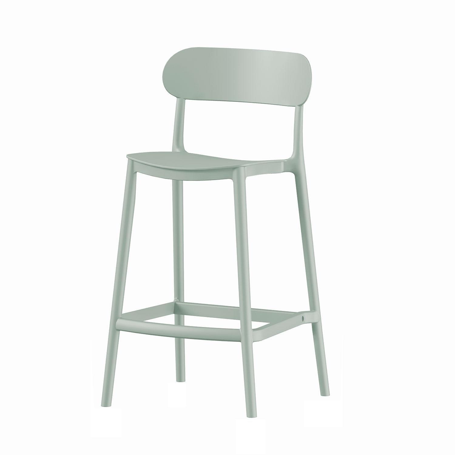 Piso Taburete Silla alta bar cocina Oslo 65cm Gris Verde-0
