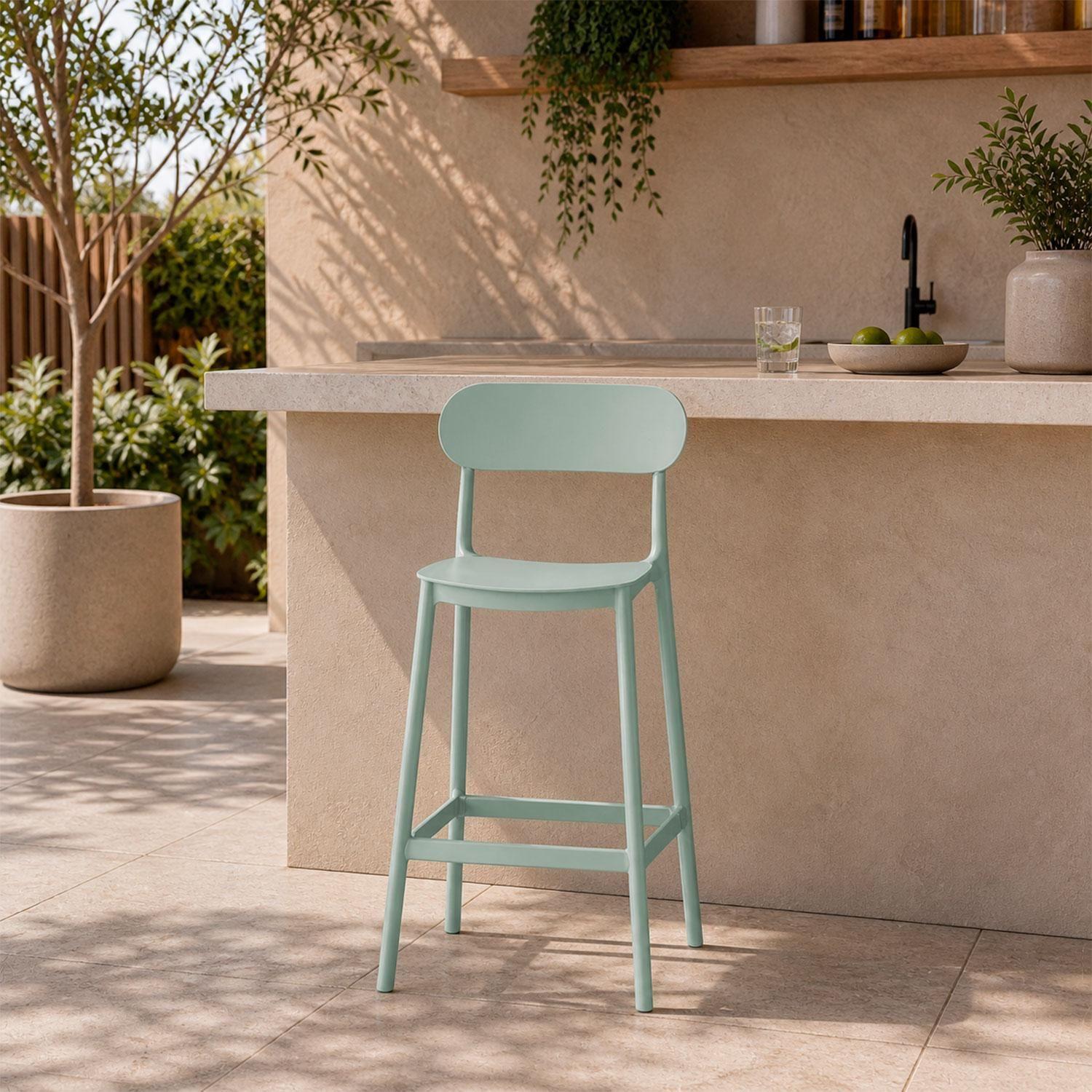 Piso Taburete Silla alta bar cocina Oslo 65cm Gris Verde-1