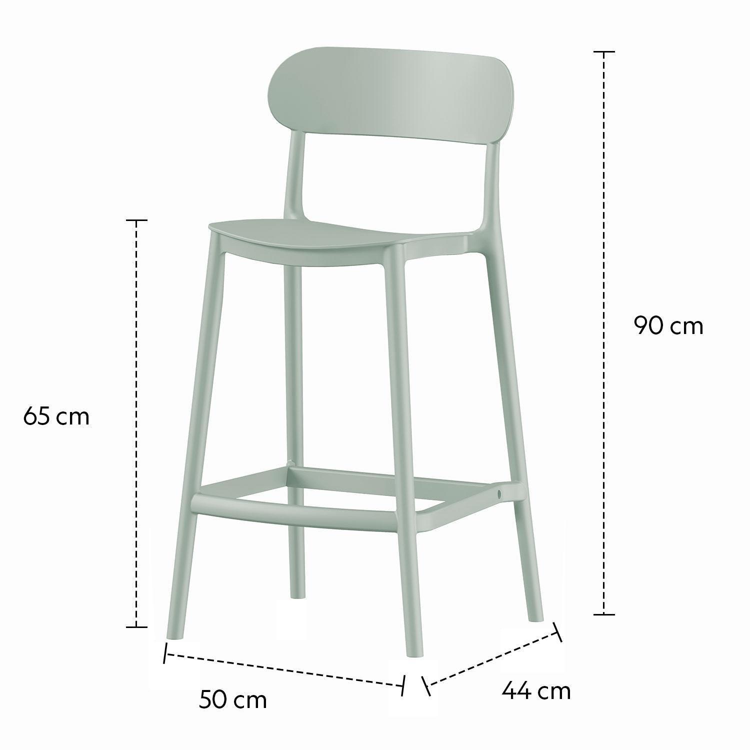 Piso Taburete Silla alta bar cocina Oslo 65cm Gris Verde-3