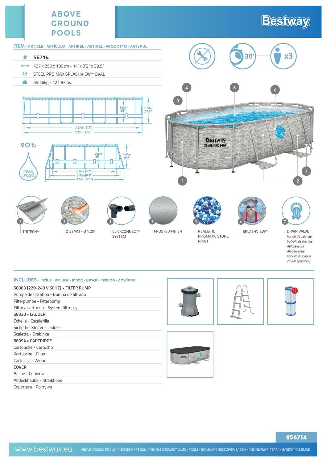 Piscina Bestway Ovalada Ventana Filtro+Acces 4.27X2.50X1.00M-3