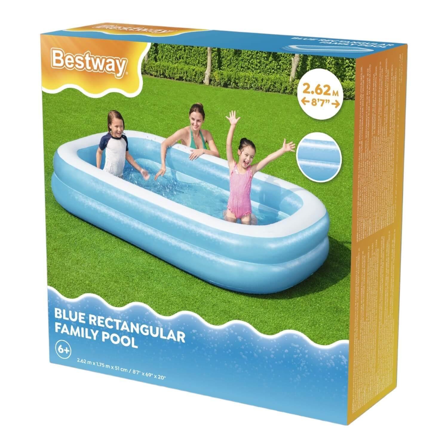 Piscina Inflable Bestway Rectangular para niños 262x175x51Cm-2