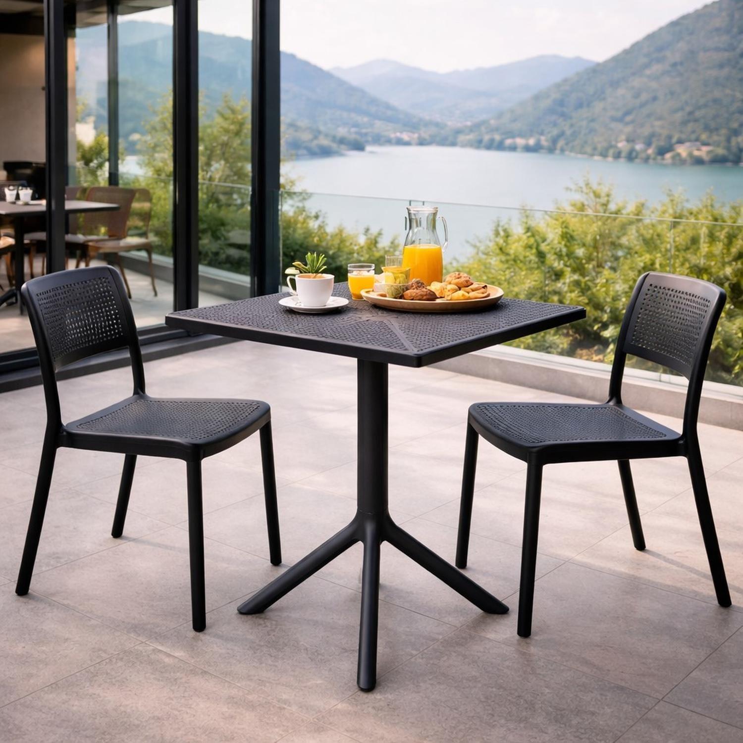 Mesa Cocina Terraza Jardín Cuadrada Sander 76x60x60 Gris-3