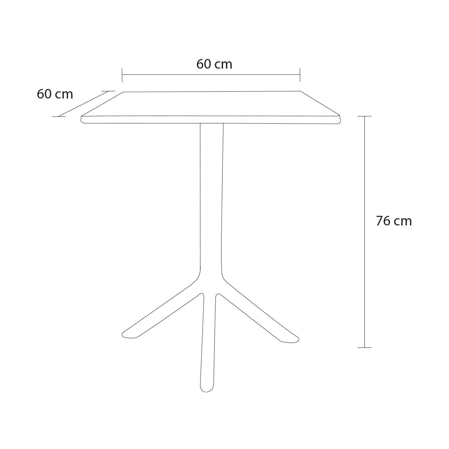 Mesa Cocina Terraza Jardín Cuadrada Sander 76x60x60 Gris-5
