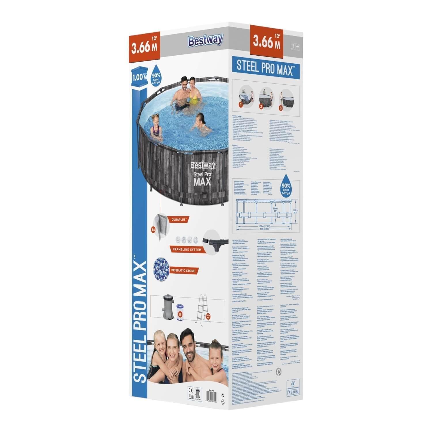 Piscina Bestway Redonda Steel ProMax Filtro+Acces 3.66X1.00M-3