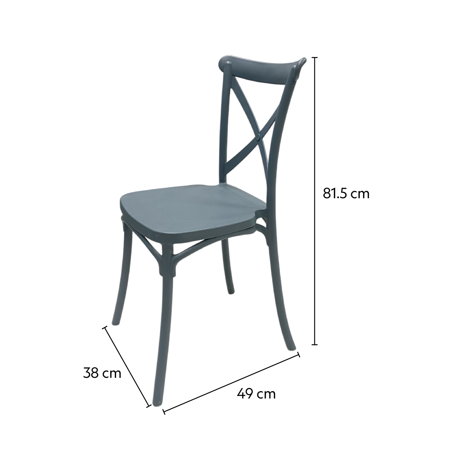 Silla Plástico Apilable Deco Copenhagen Azul Escandinavia-3
