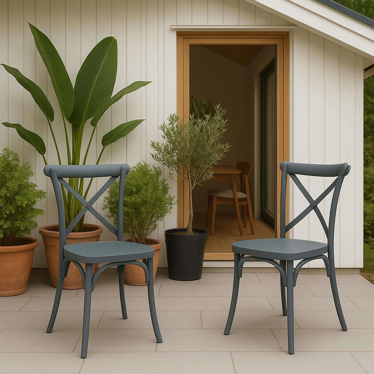 Silla Plástico Apilable Deco Copenhagen Azul Escandinavia-4