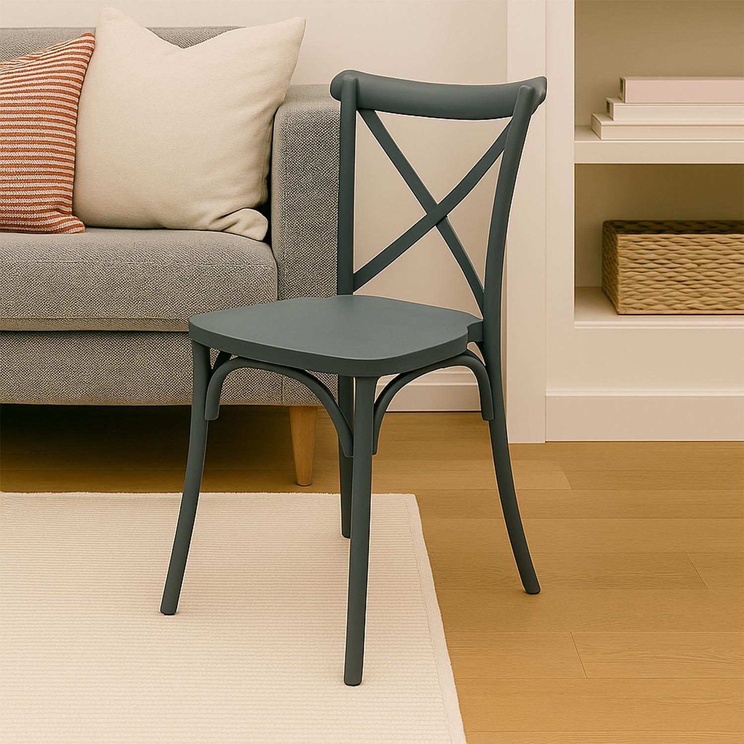 Silla Plástico Apilable Deco Copenhagen Azul Escandinavia-5