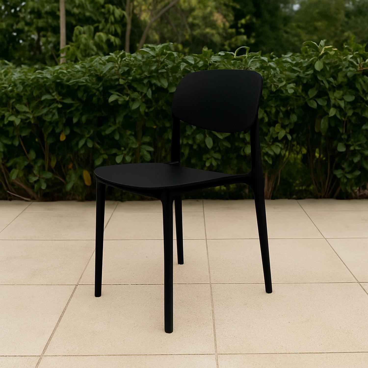 Silla Plástico Apilable Deco Estocolmo Negro Escandinavia-6