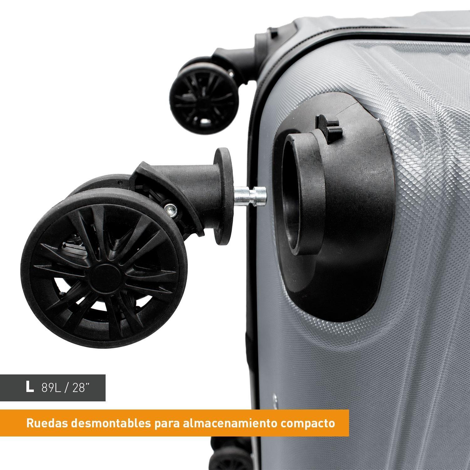 Set 2 Maletas Northpak Resistente Ultraliviana 24"+28" Plata-4