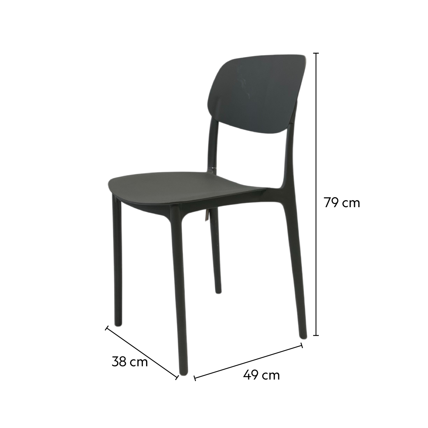 Silla Plástico Apilable Deco Estocolmo Gris Escandinavia-3