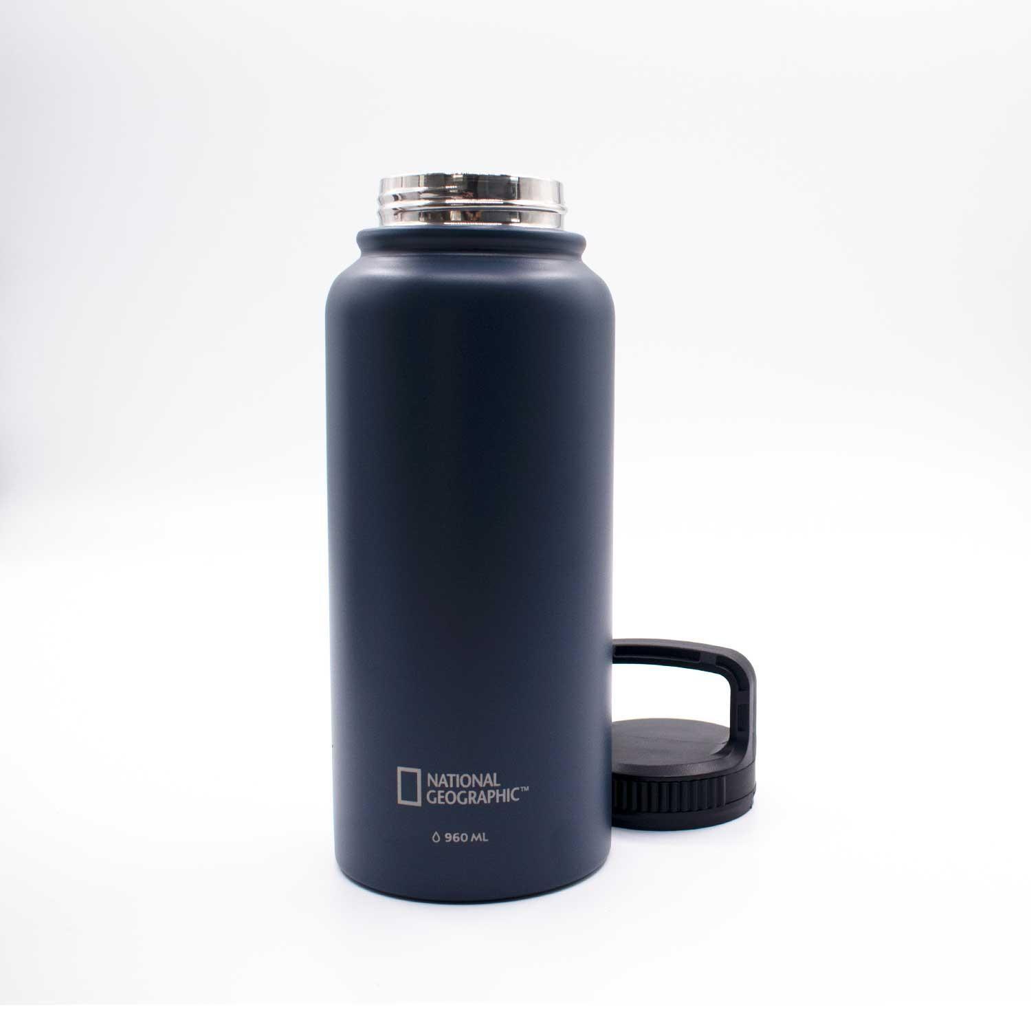 Botella Metálica Térmica Boca Ancha 960ml Azul-3