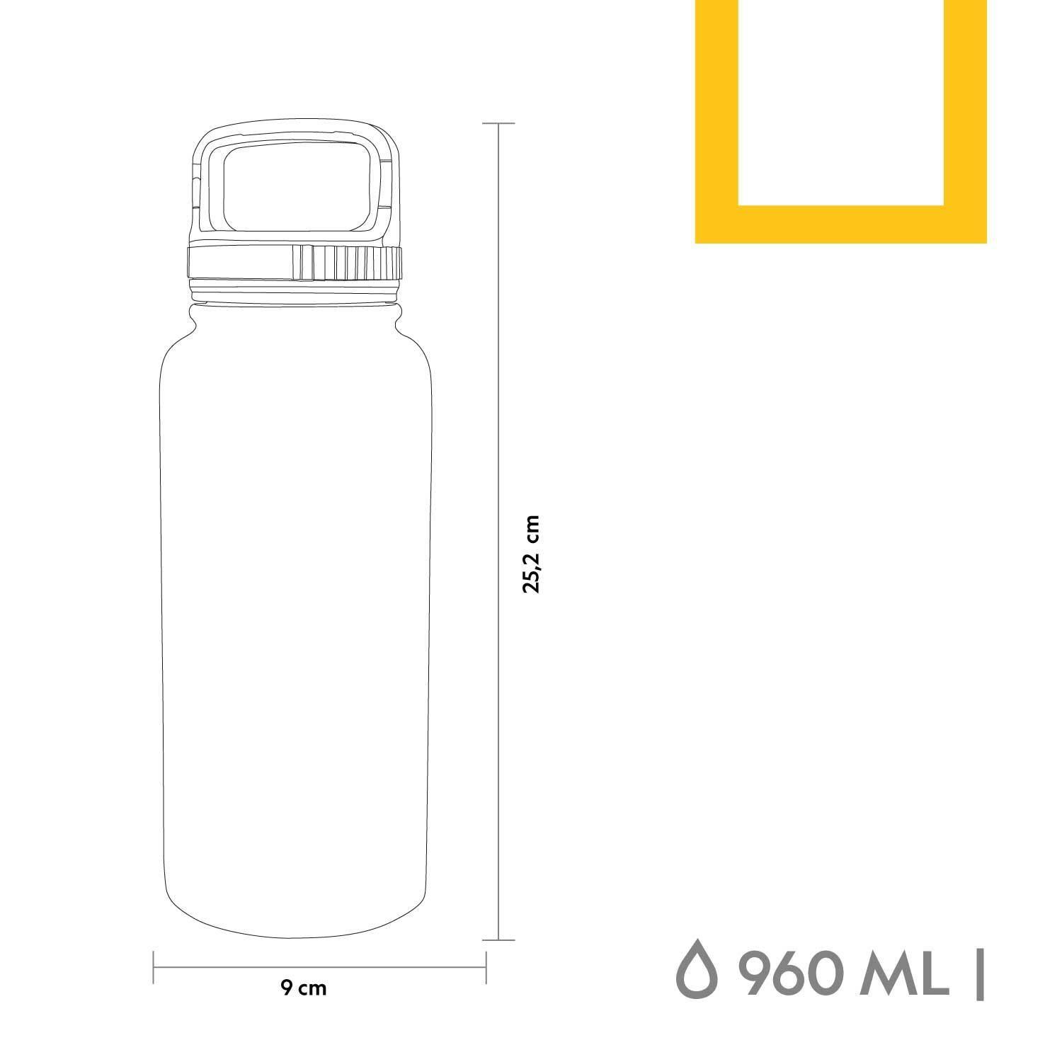 Botella Metálica Térmica Boca Ancha 960ml Azul-5