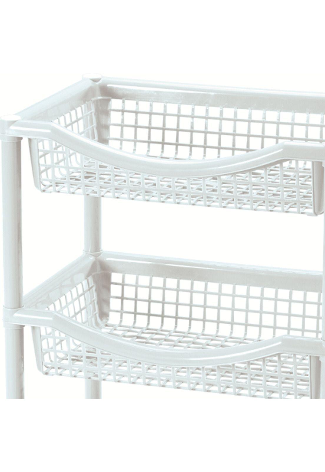 Carro verdulero plastico Blanco 3 canastos 45x31x72 cm Rimax-3
