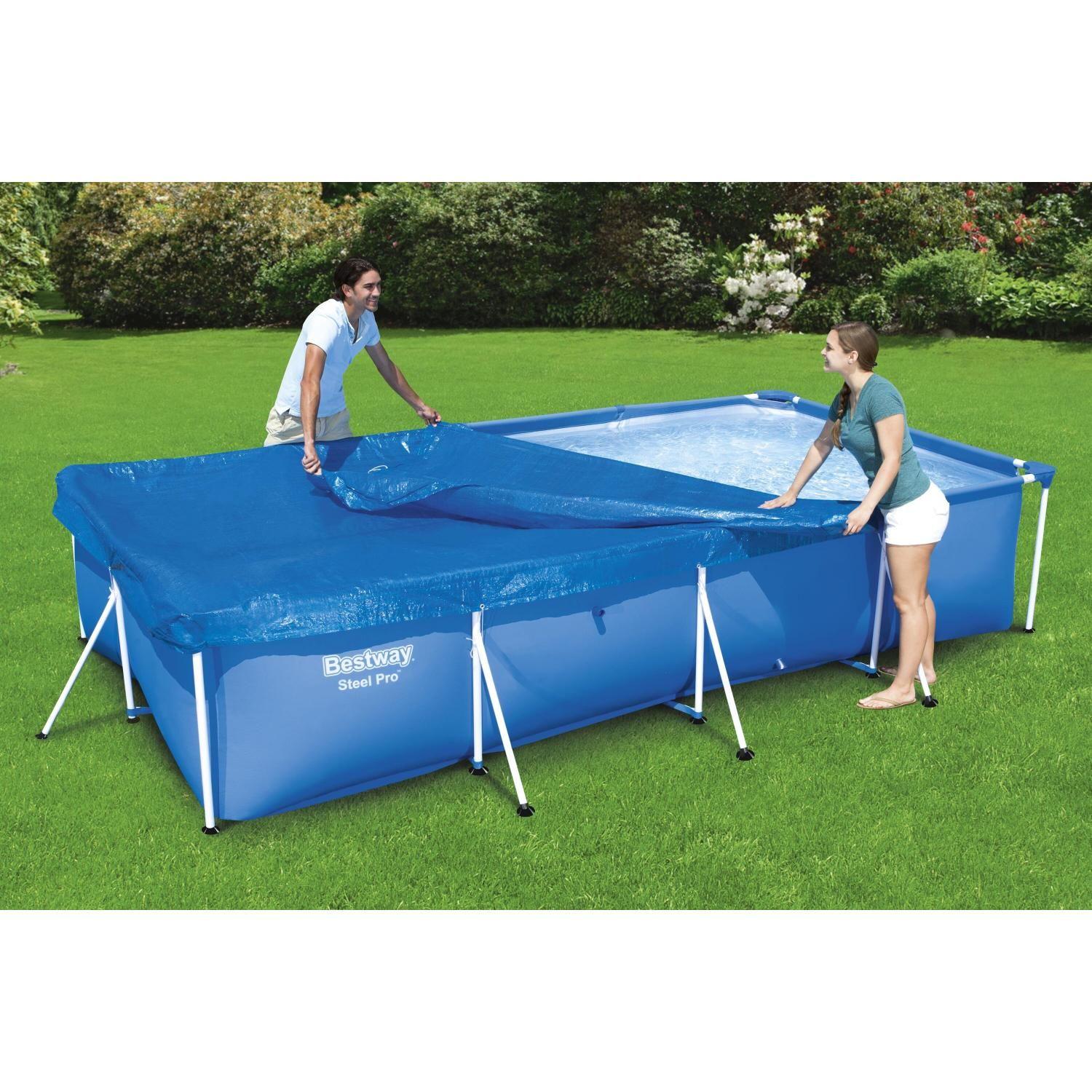Lona Cobertor de Piscina Rectangular 4.00m x 2.11m Bestway-3