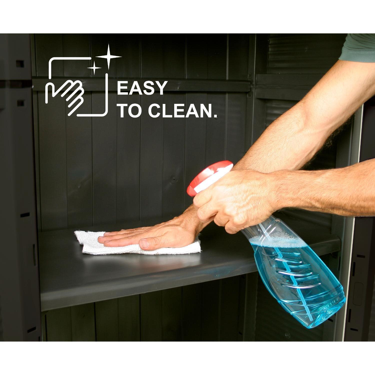 Armario Closet Plástico Grande Multiuso Negro 68x39x171,5cm-3