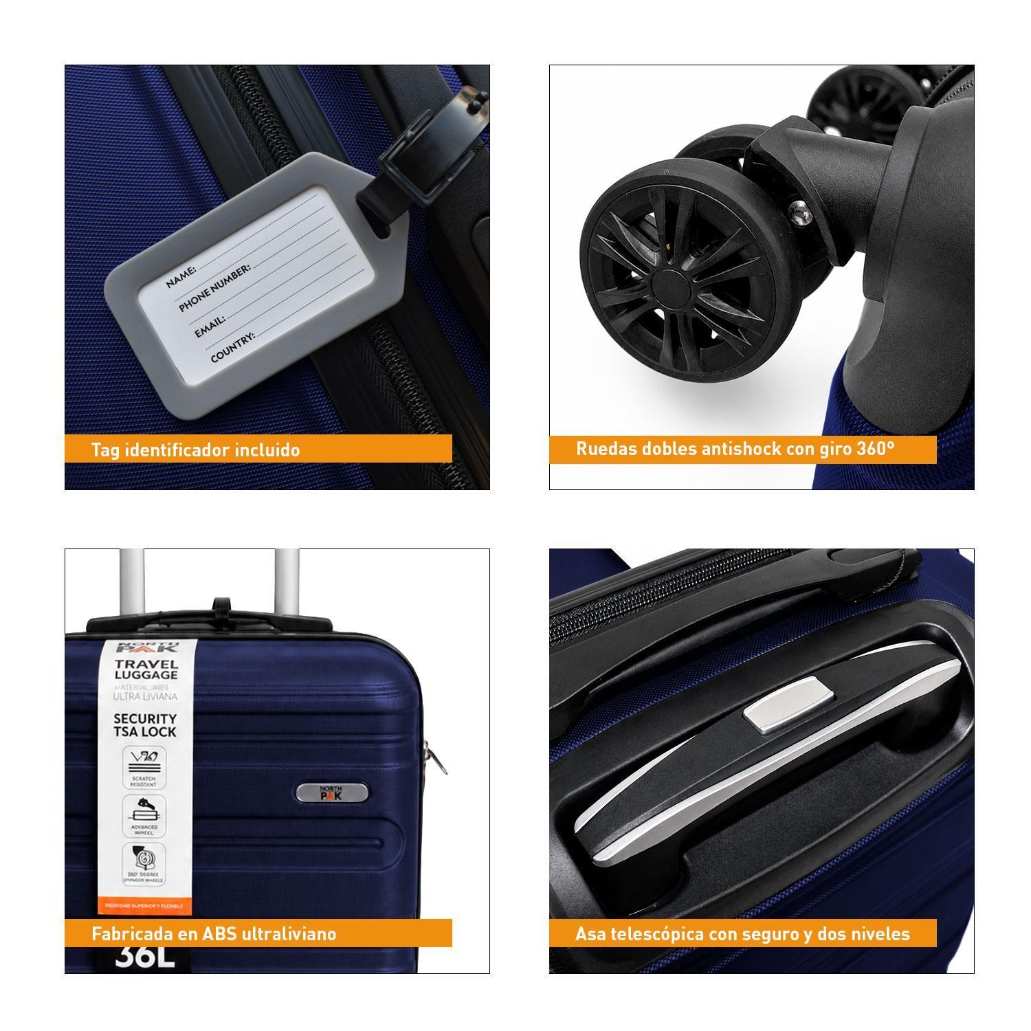 Maleta Northpak Viaje Cabina Equipaje Mano 20" 36L Azul-3