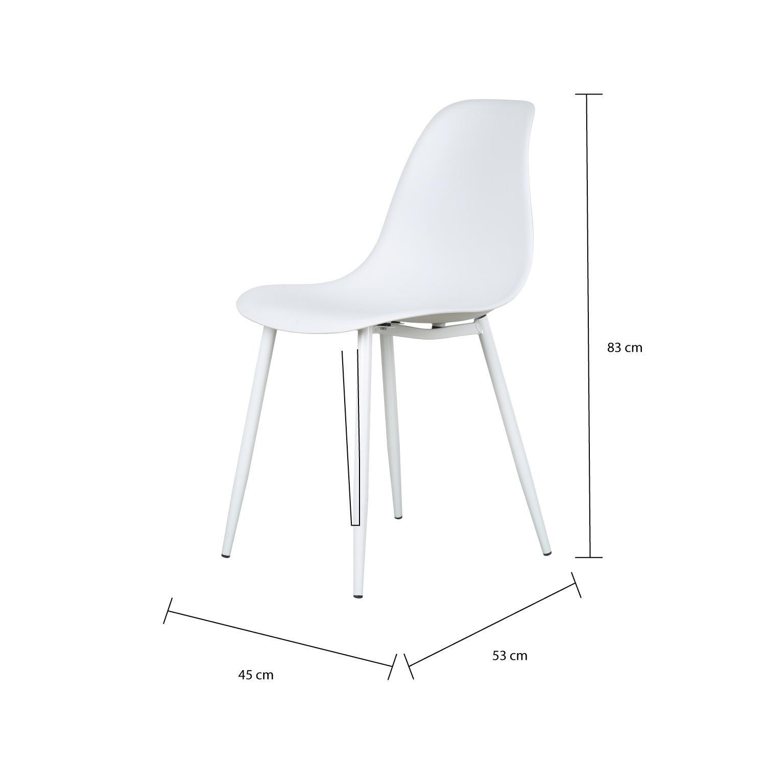 Silla Deco Plastico Patas Metálicas Igor 45*53*83 Blanca-2