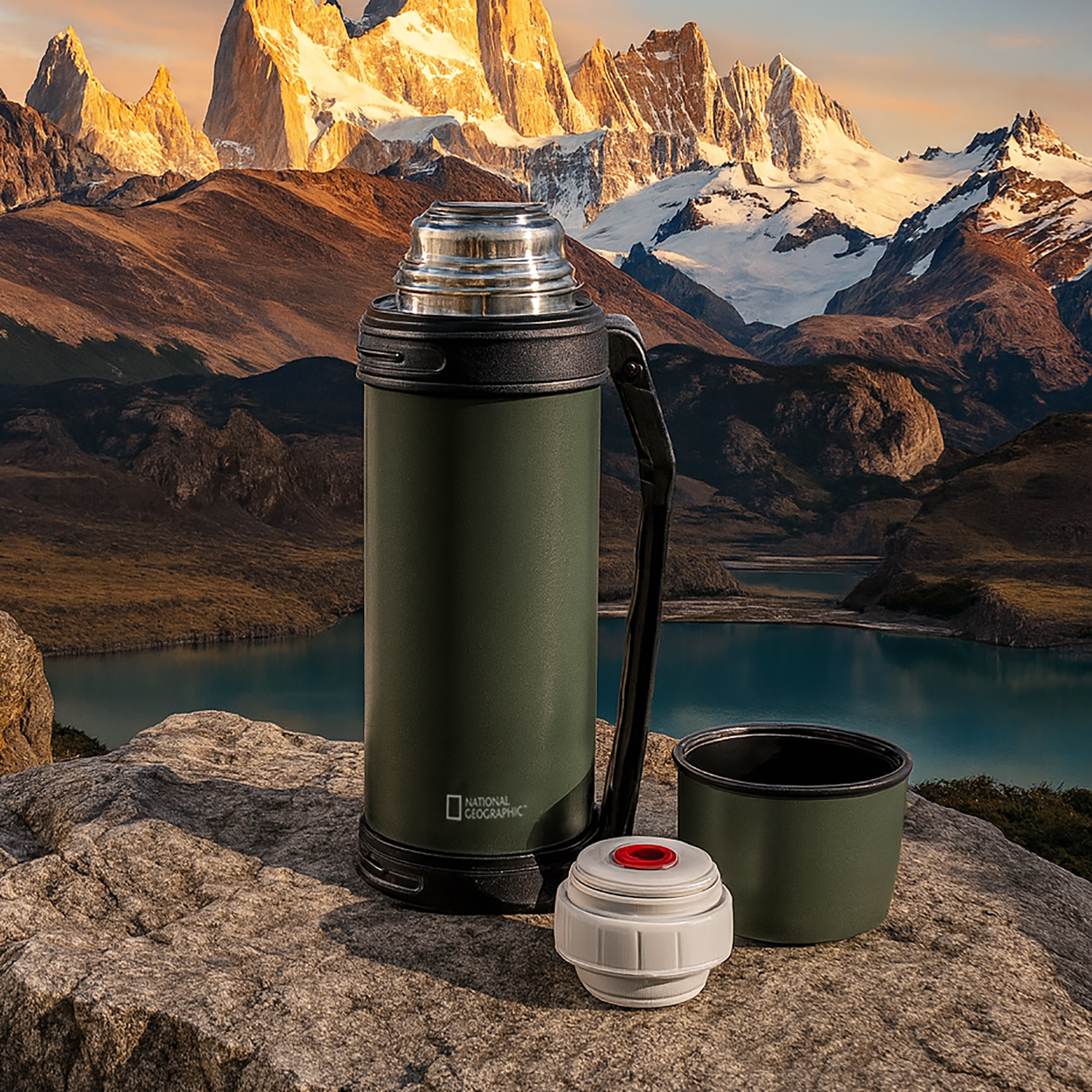 Termo Agua Acero Inox Mango Movible Tapa Stopper 1.8L Verde-5