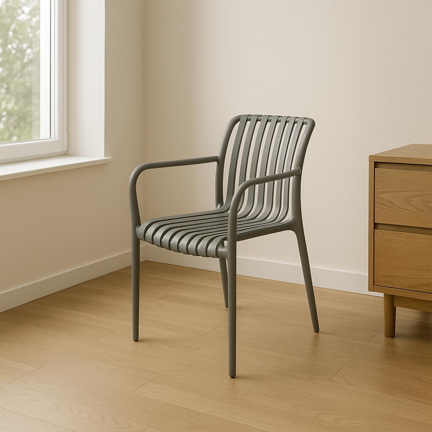Silla Plástico Apilable Deco Bonn Gris Escandinavia-6