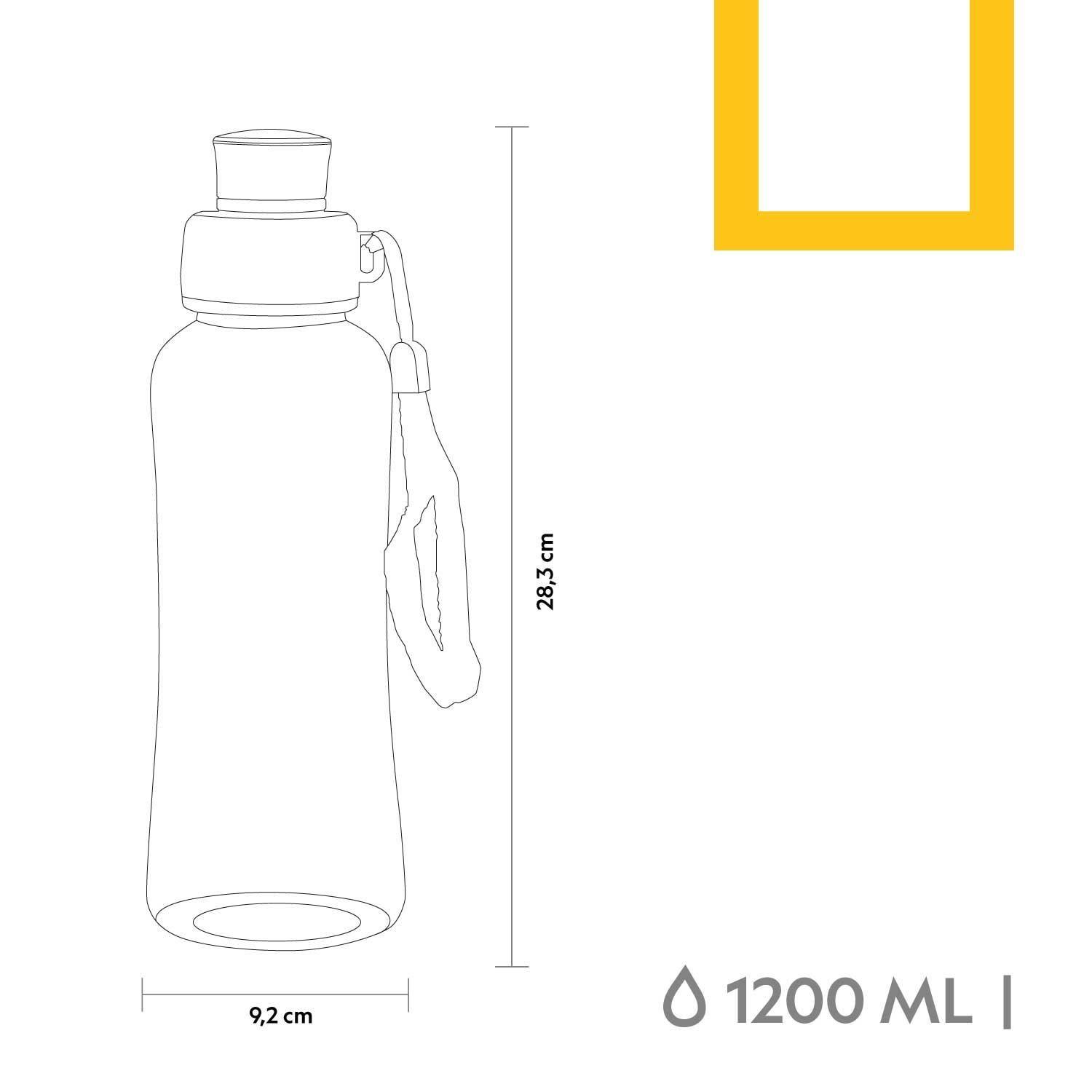 Botella hidratación 1200ML Negro National Geographic-2