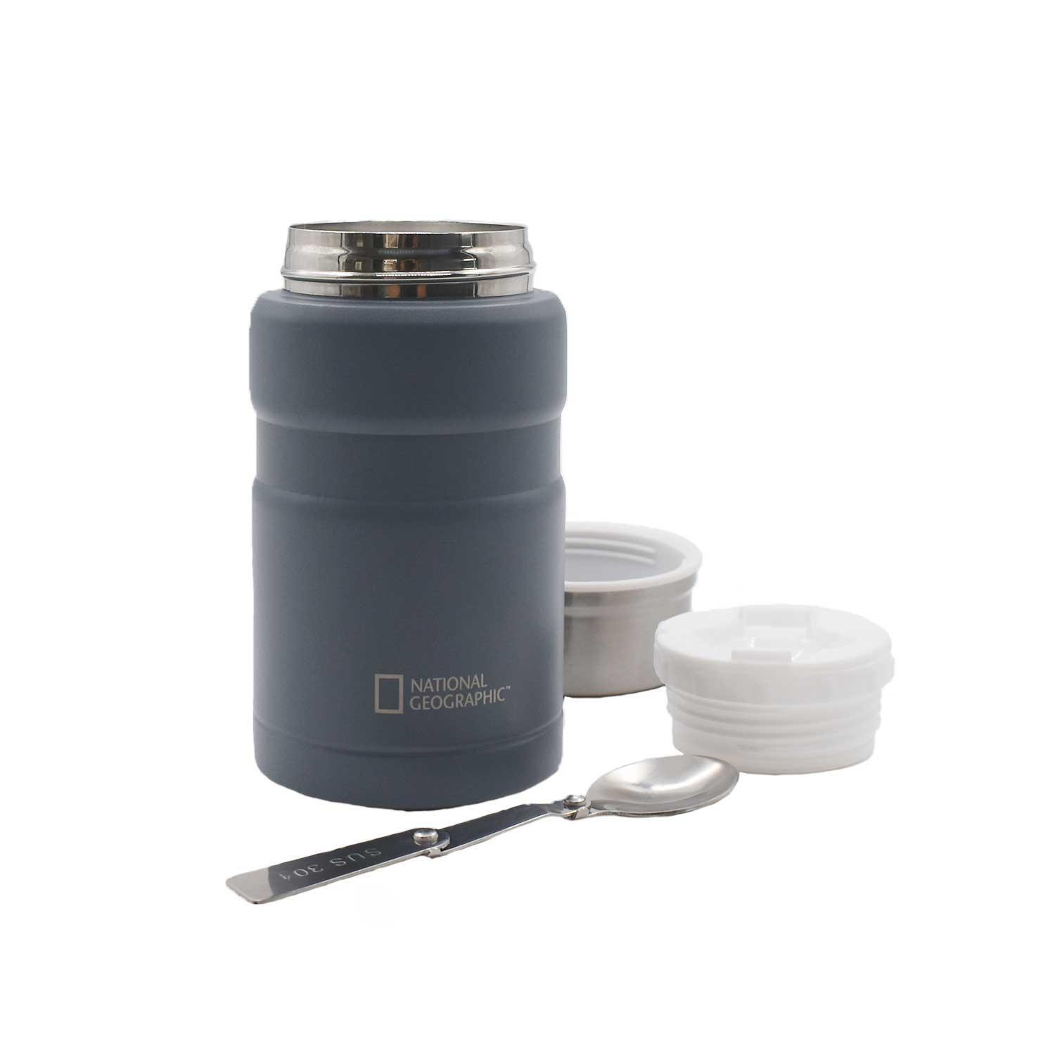 Termo Comida Acero Inoxidable 750ml con cubiertos Gris-2