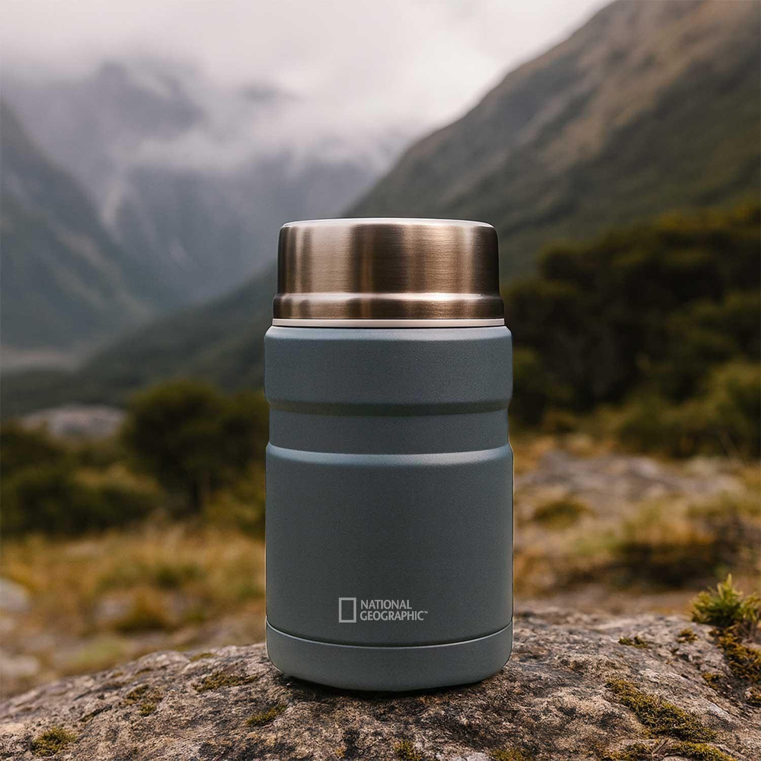 Termo Comida Acero Inoxidable 750ml con cubiertos Gris-5