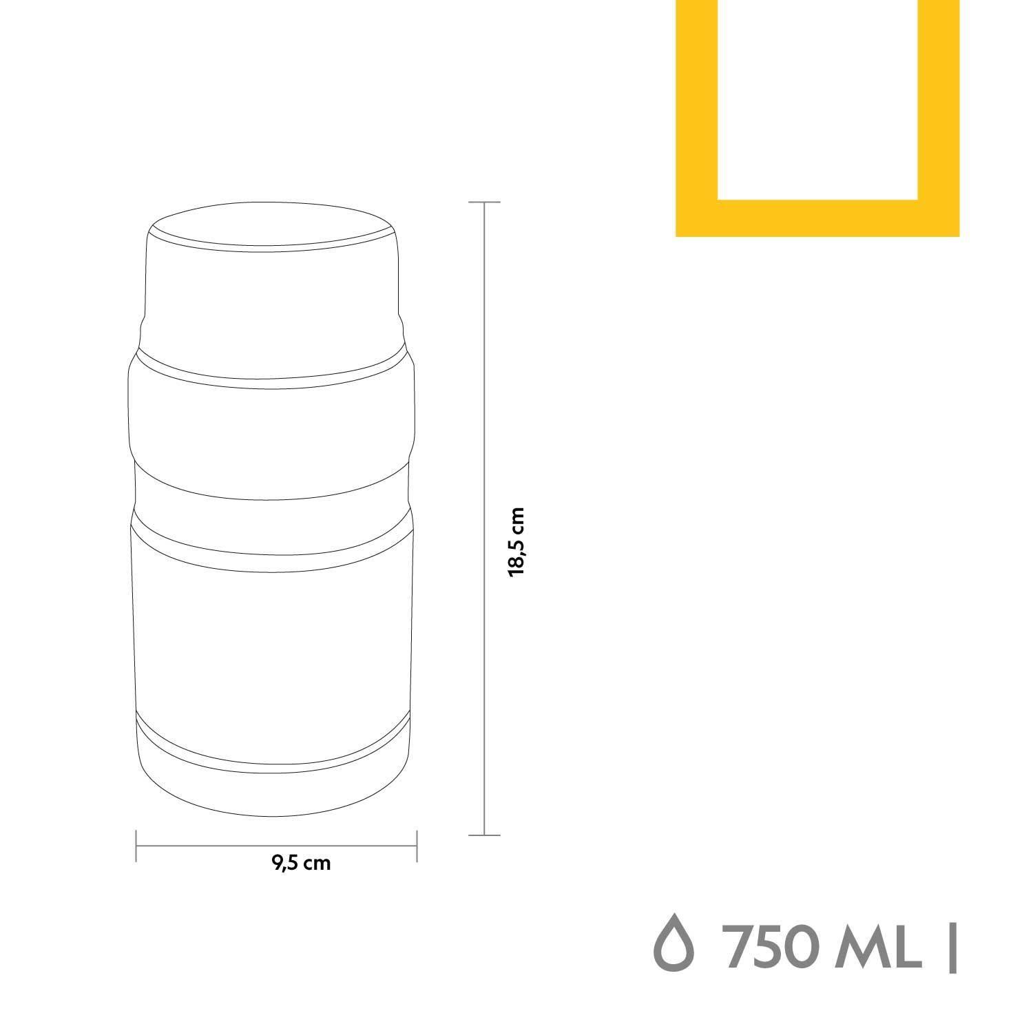 Termo Comida Acero Inoxidable 750ml con cubiertos Gris-6
