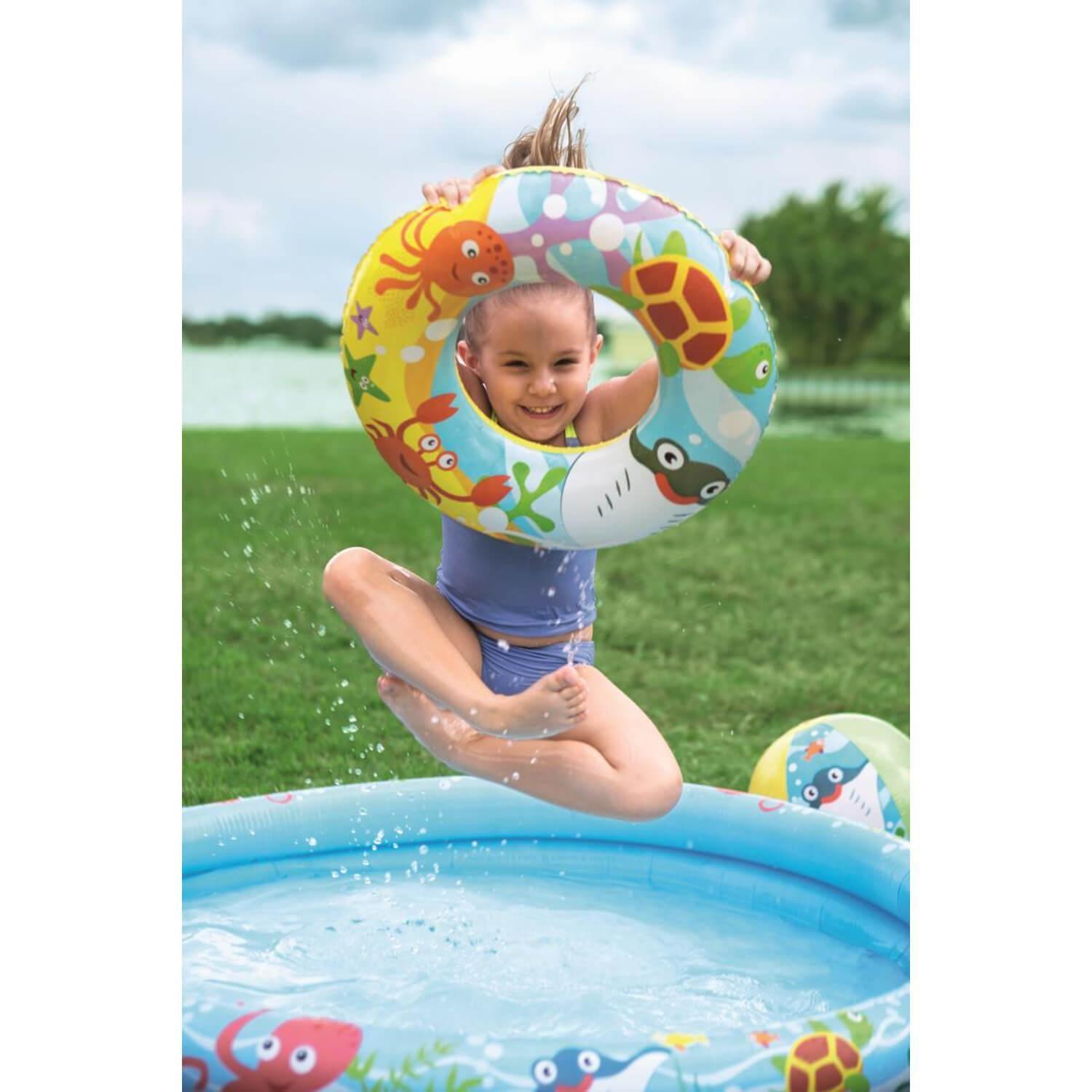 Piscina Inflable Bestway Con Aro Y Pelota Inflable 122X20Cm-4