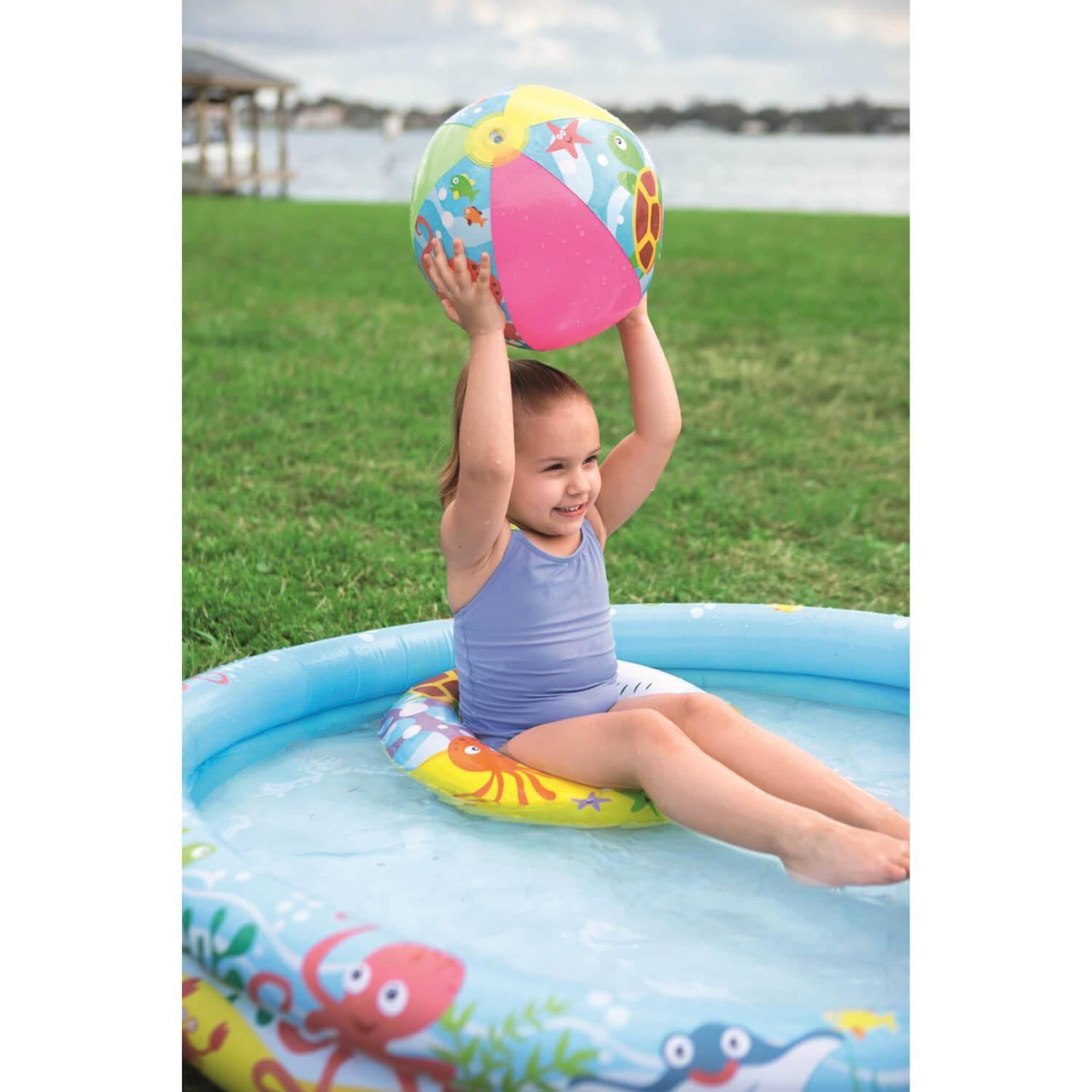 Piscina Inflable Bestway Con Aro Y Pelota Inflable 122X20Cm-5