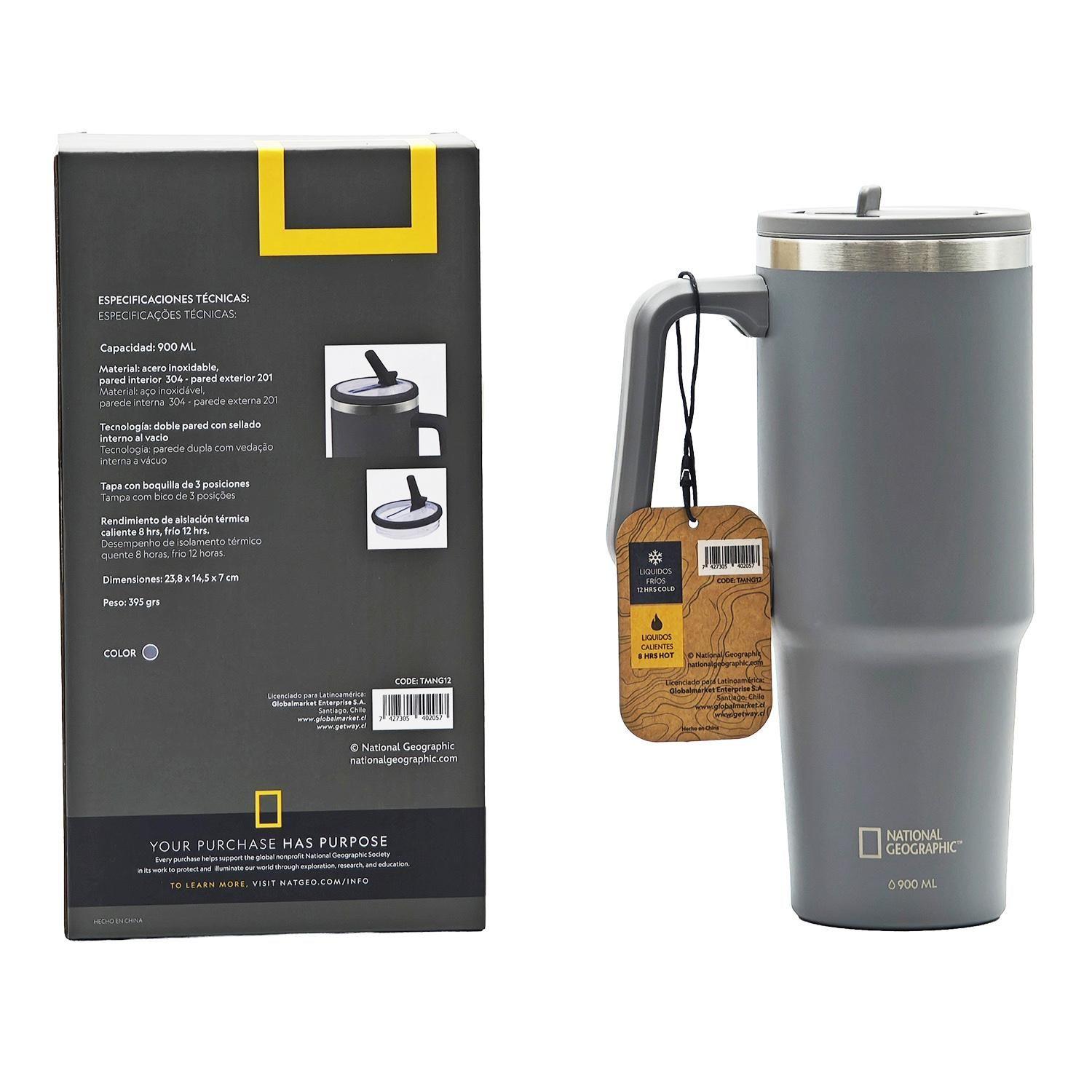 Botella Vaso Termico Mango 900ml Gris National Geographic-5