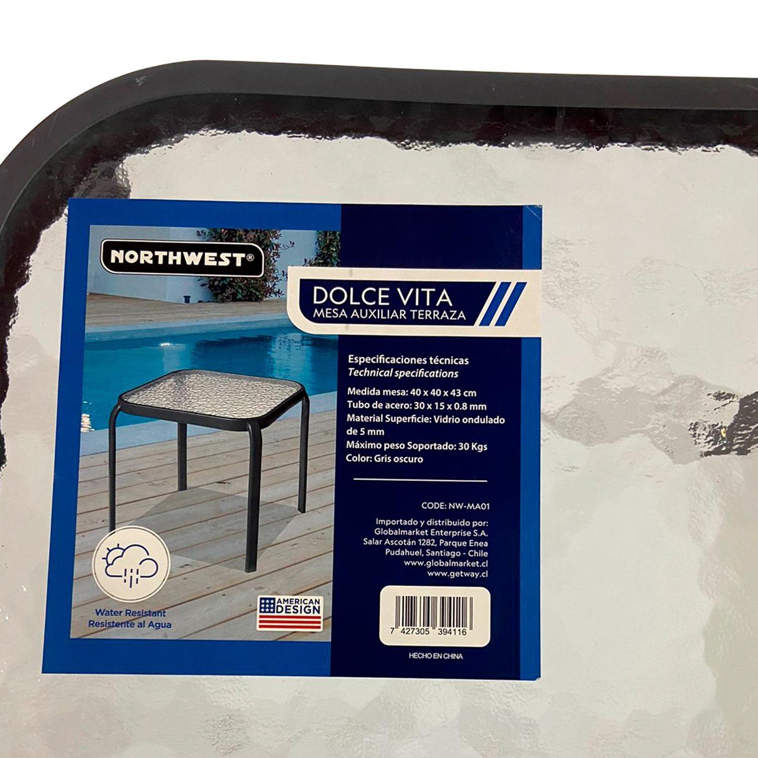 Mesa Auxiliar Terraza Dolce Vita 40x40x43cm Northwest-3
