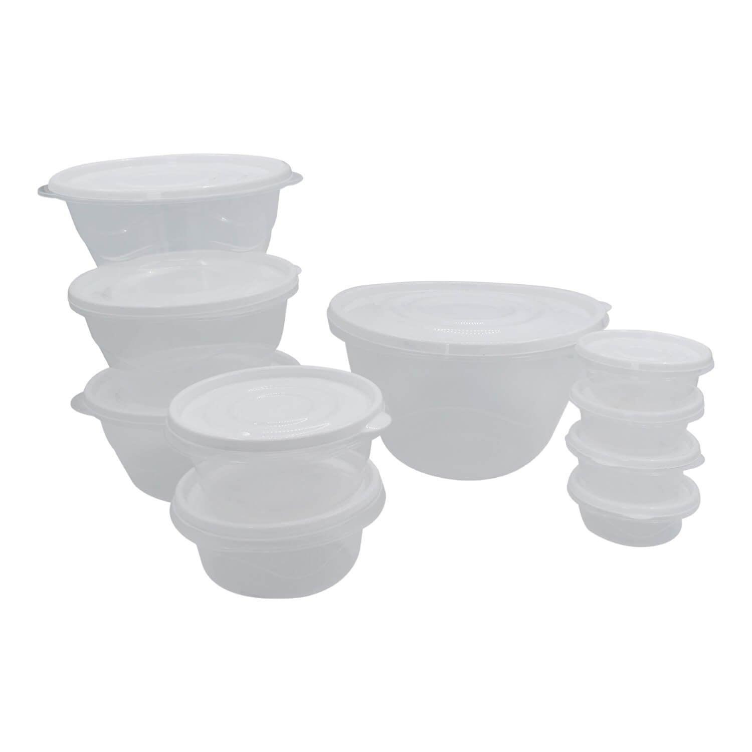 Set De 10 Contenedores De Plastico Tapa Blanca San Bernardo-2