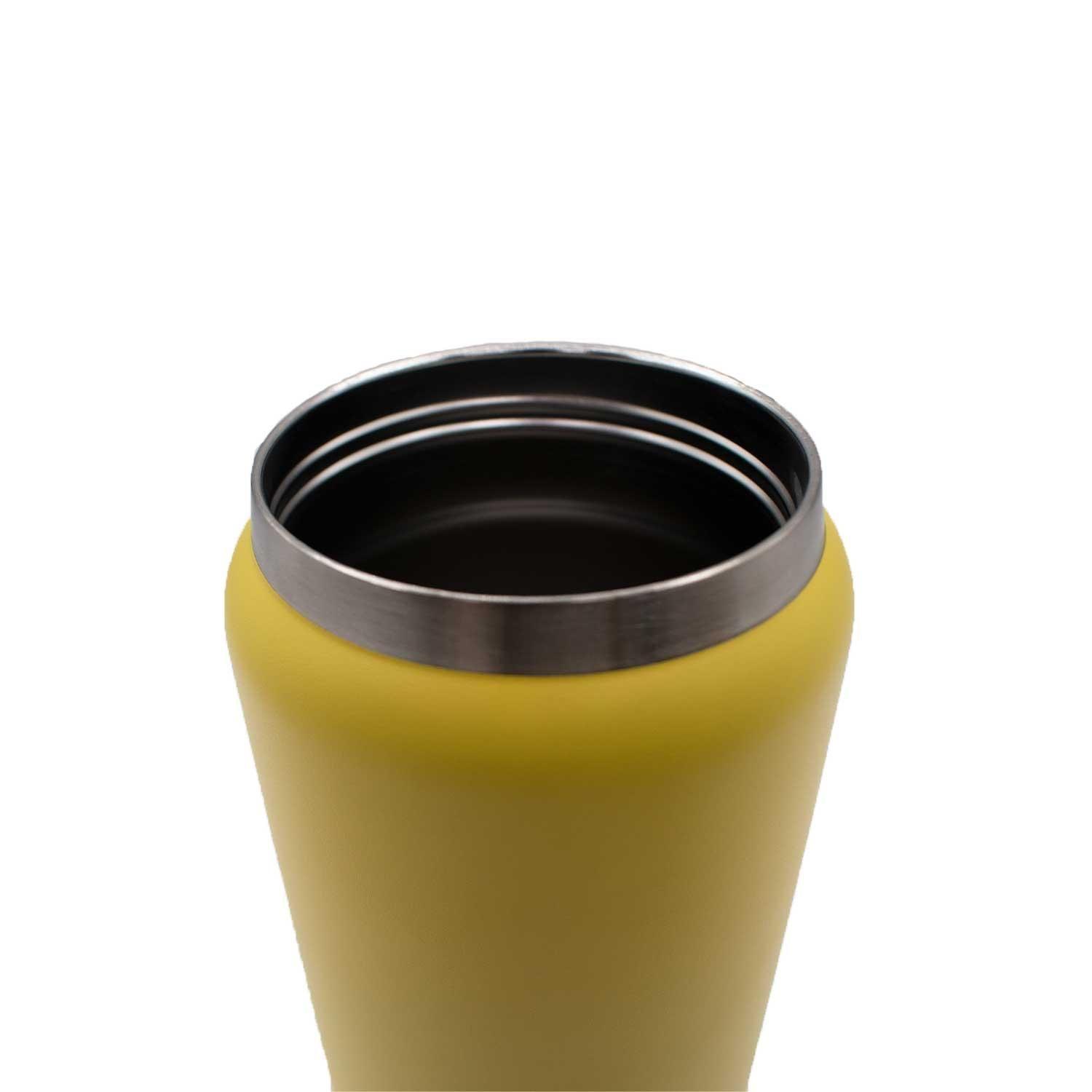 Botella Metálica Térmica Doble Boca Ajustable Angosta y Ancha 800ml Amarillo-4