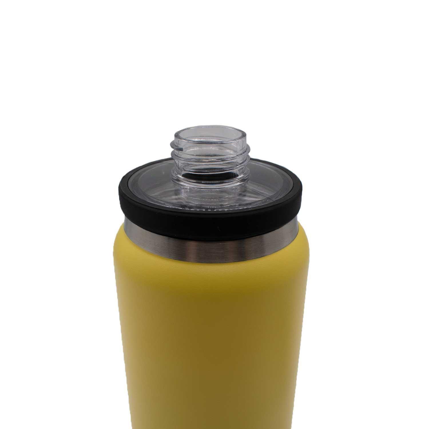 Botella Metálica Térmica Doble Boca Ajustable Angosta y Ancha 800ml Amarillo-5