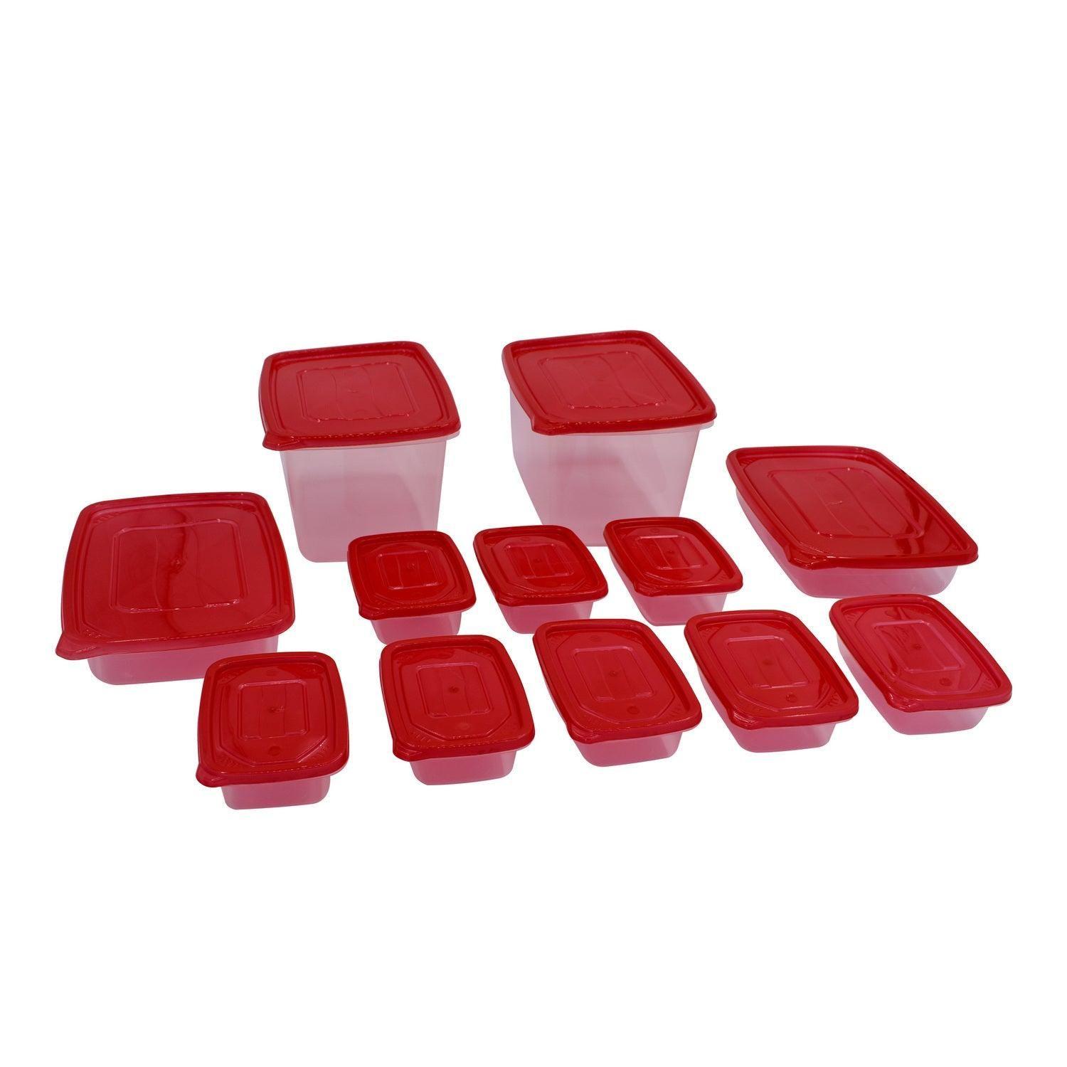 Set De 12 Contenedores De Plastico Tapa Roja San Bernardo-3