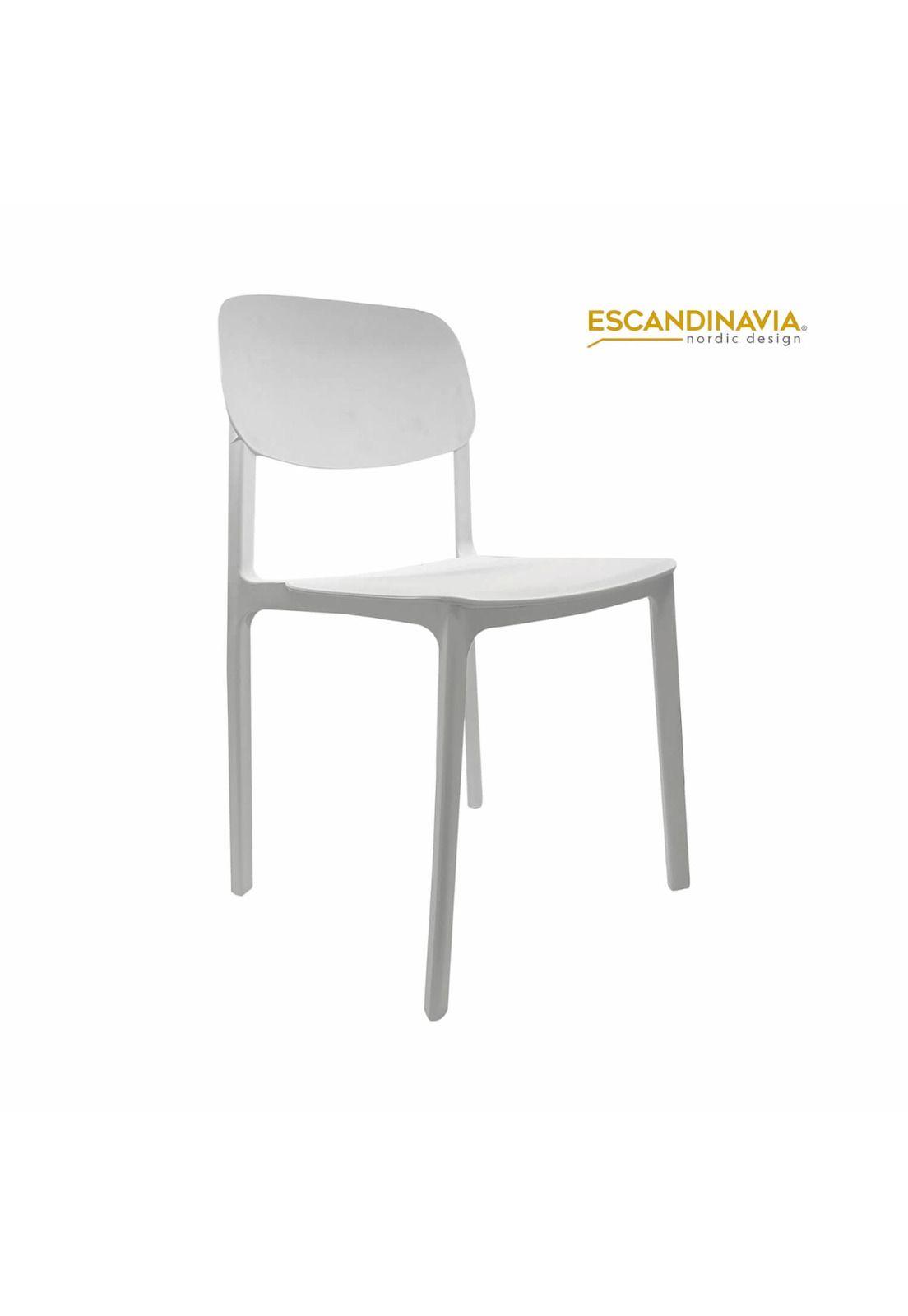 Silla Blanca Plástico Design 46x46x80cm Escandinavia-2