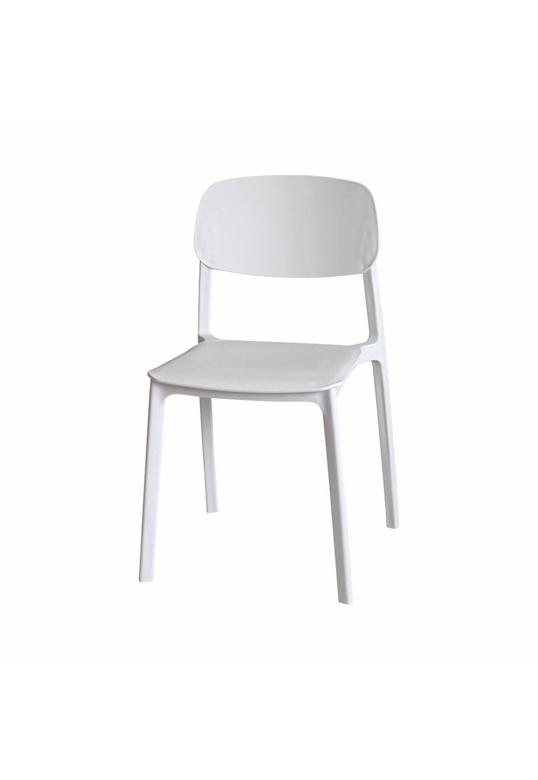 Silla Blanca Plástico Design 46x46x80cm Escandinavia-5