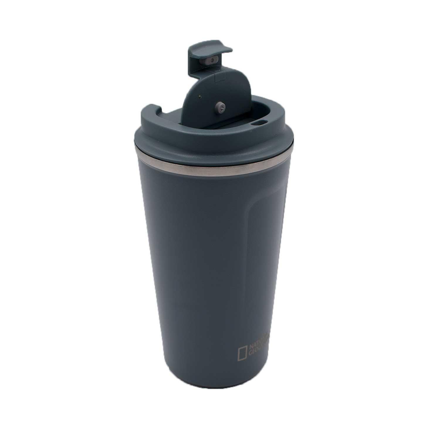 Mug Acero Inoxidable Tapa Flip Antideslizante 510ml Gris-2