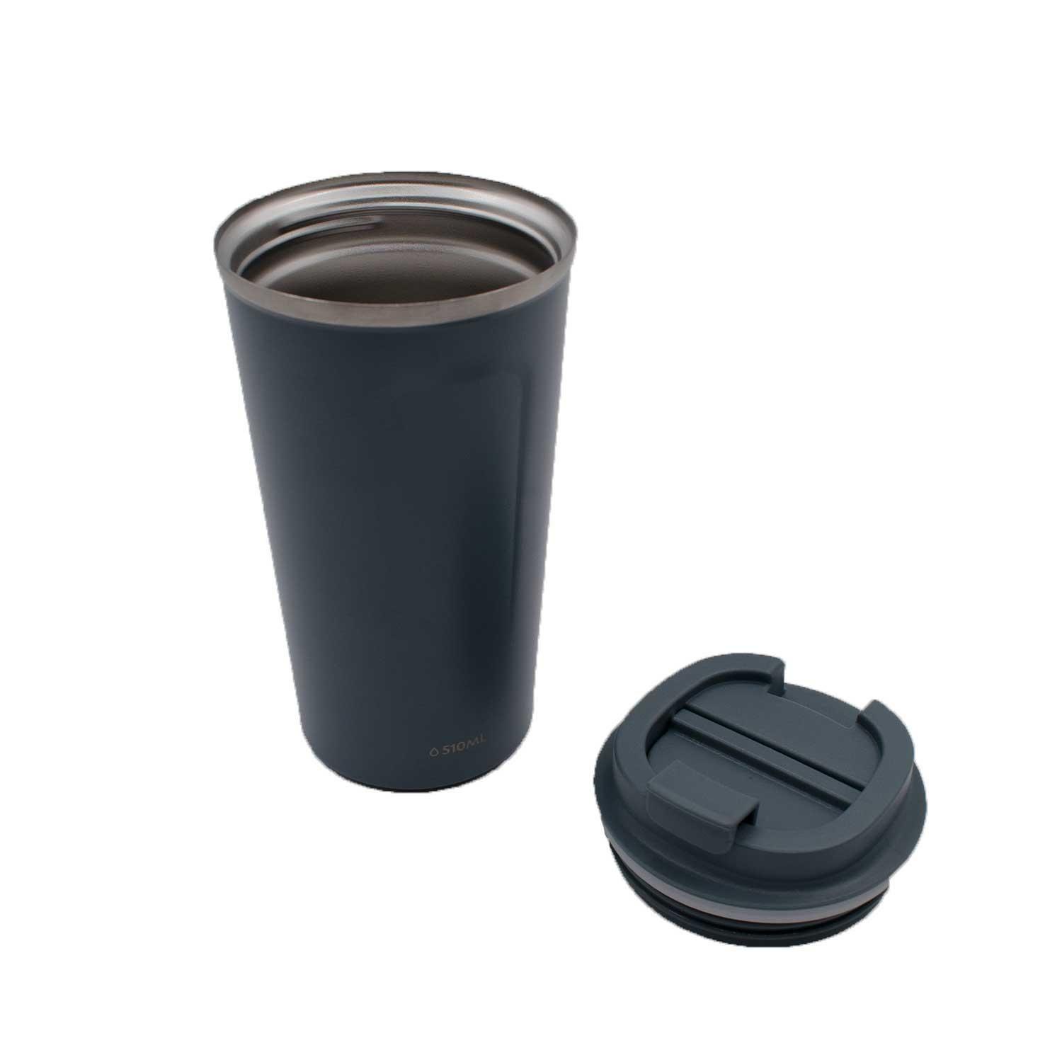 Mug Acero Inoxidable Tapa Flip Antideslizante 510ml Gris-3