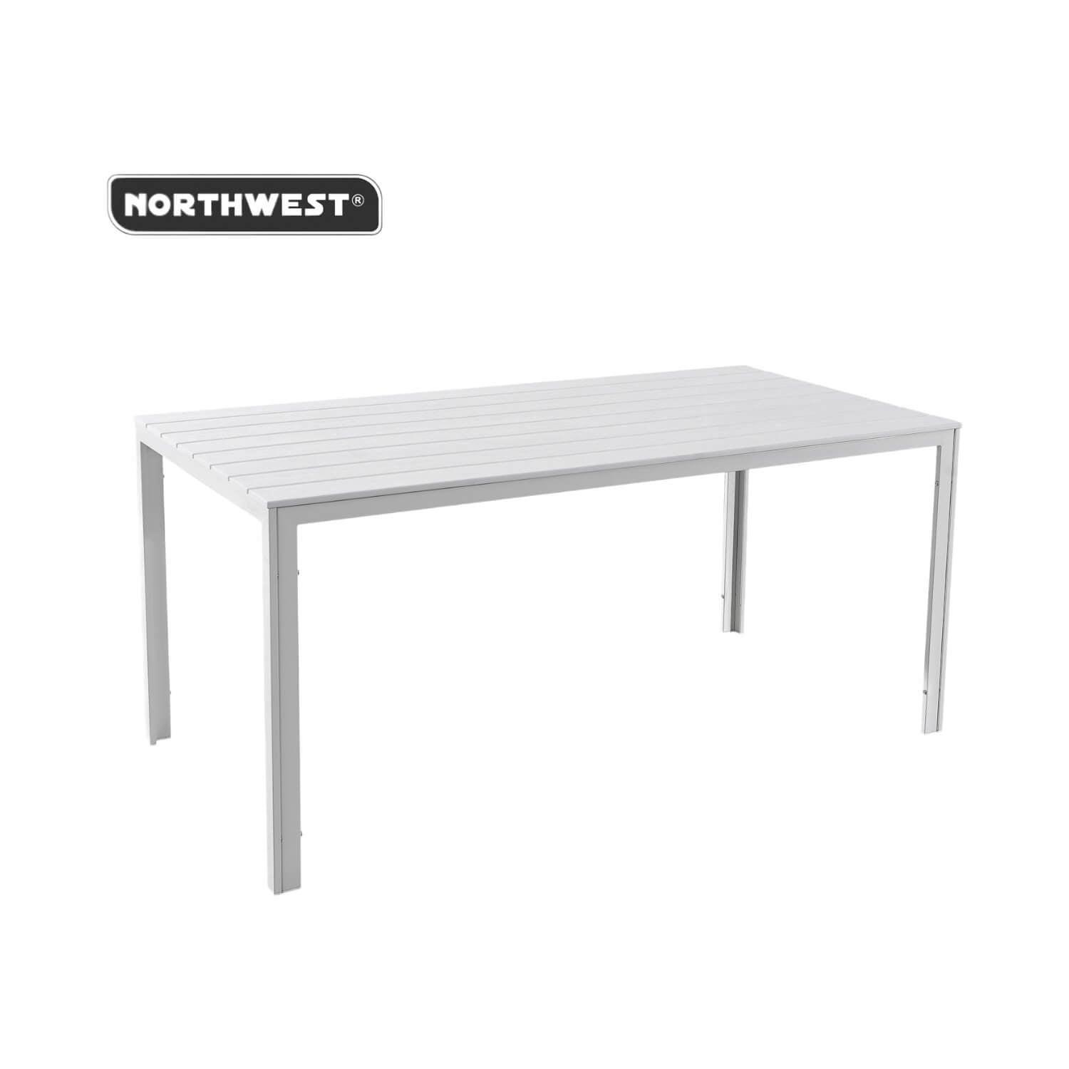 Mesa Terraza Polywood Impermeable 156x78cm Blanca Northwest-2