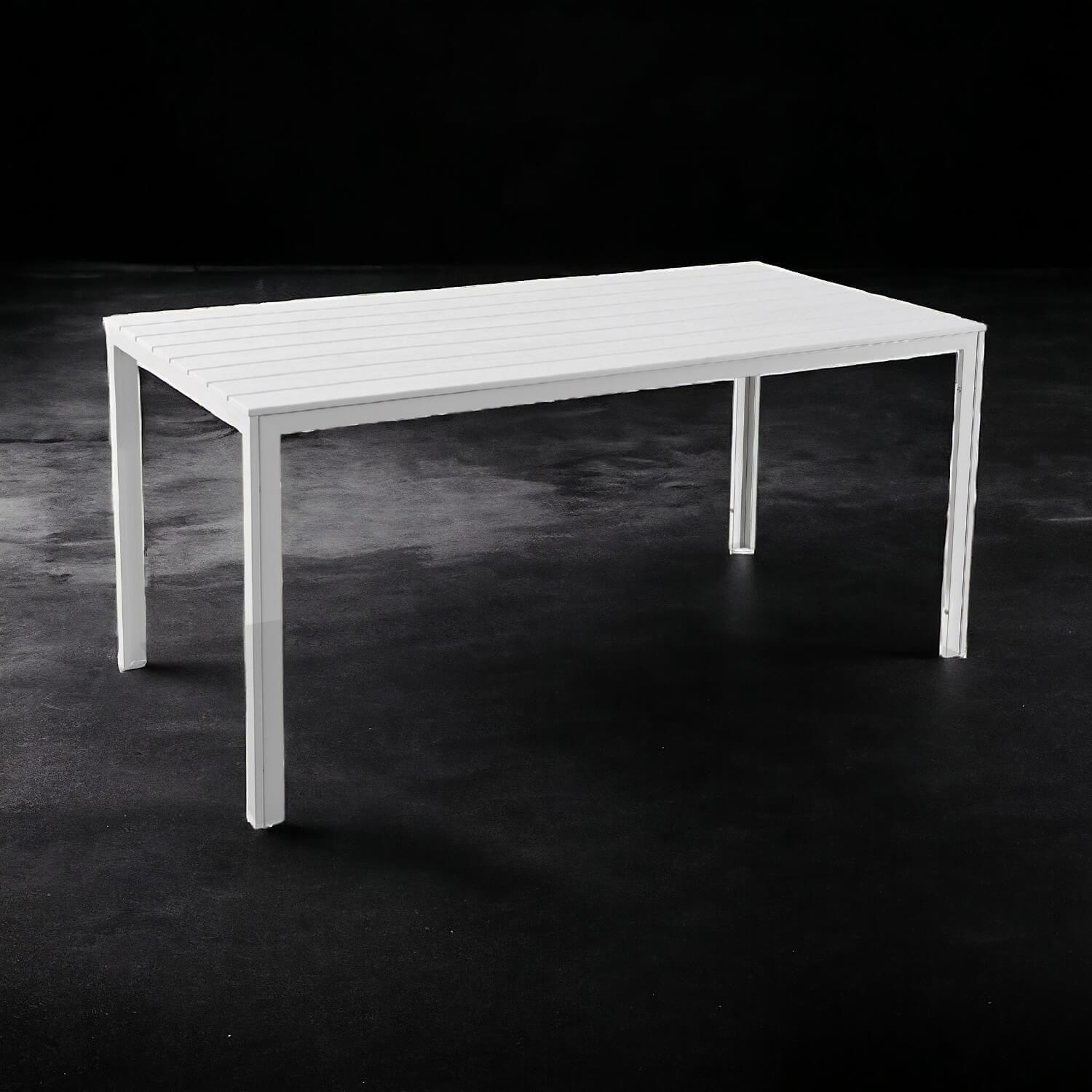 Mesa Terraza Polywood Impermeable 156x78cm Blanca Northwest-5